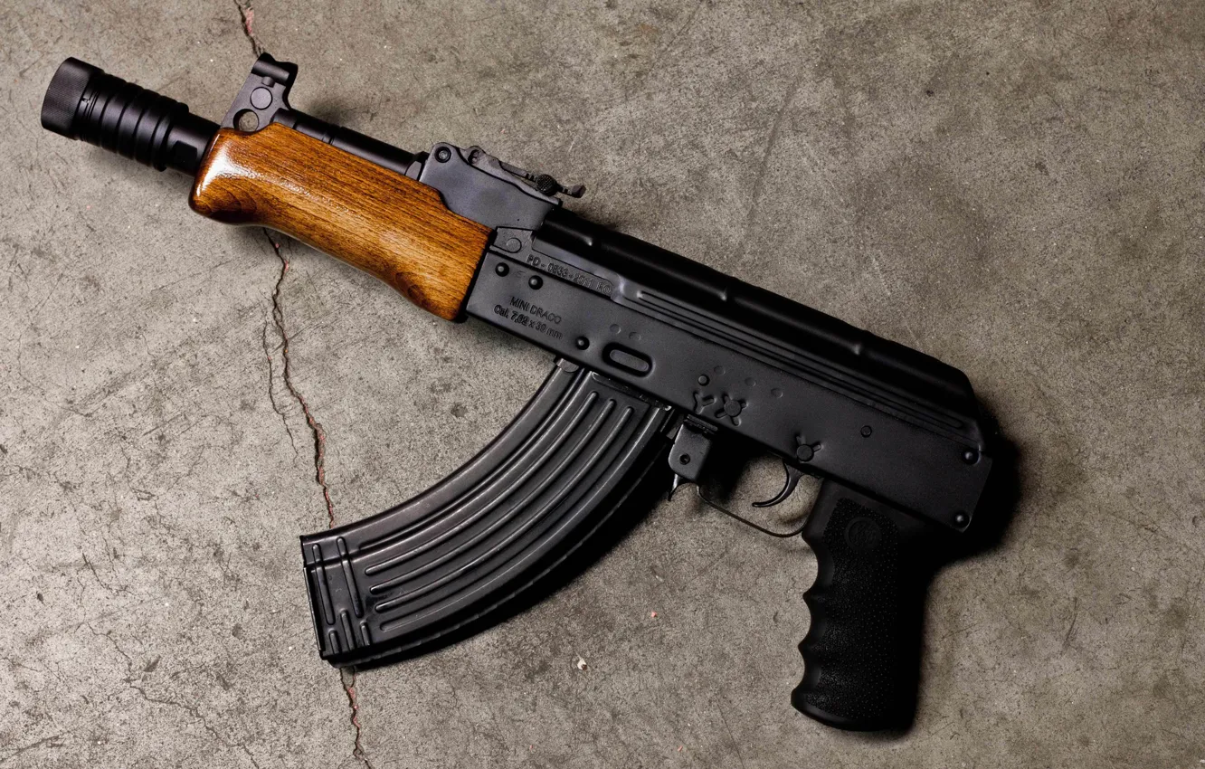 Photo wallpaper weapons, background, machine, Kalashnikov, AKS74U, cropped