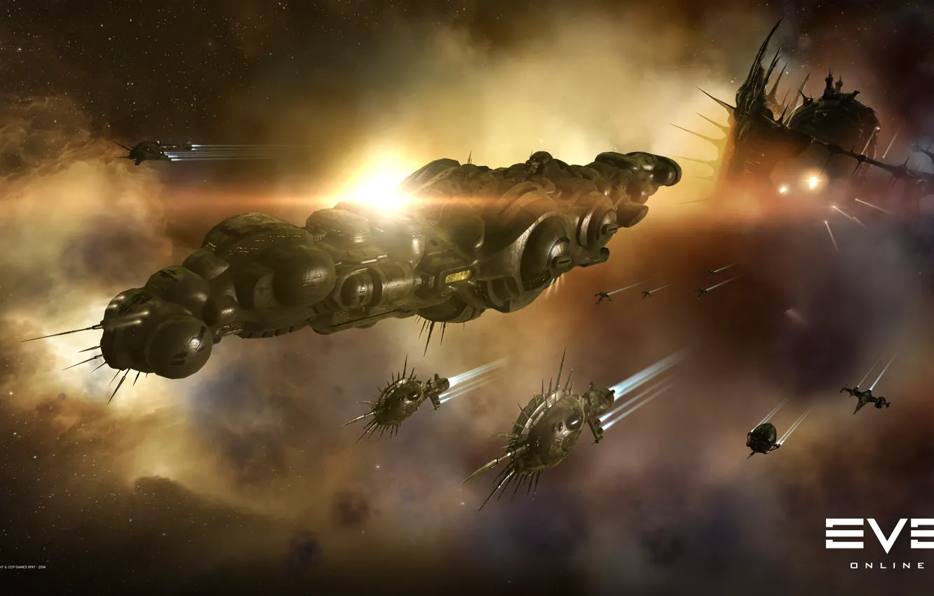 Photo wallpaper space, nebula, station, space, spaceship, eve online, space ship, coooper
