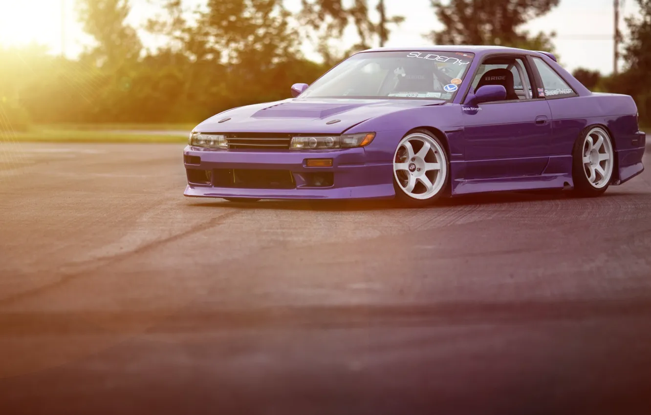 Photo wallpaper Silvia, Nissan, Nissan, s13, purple, Sylvia
