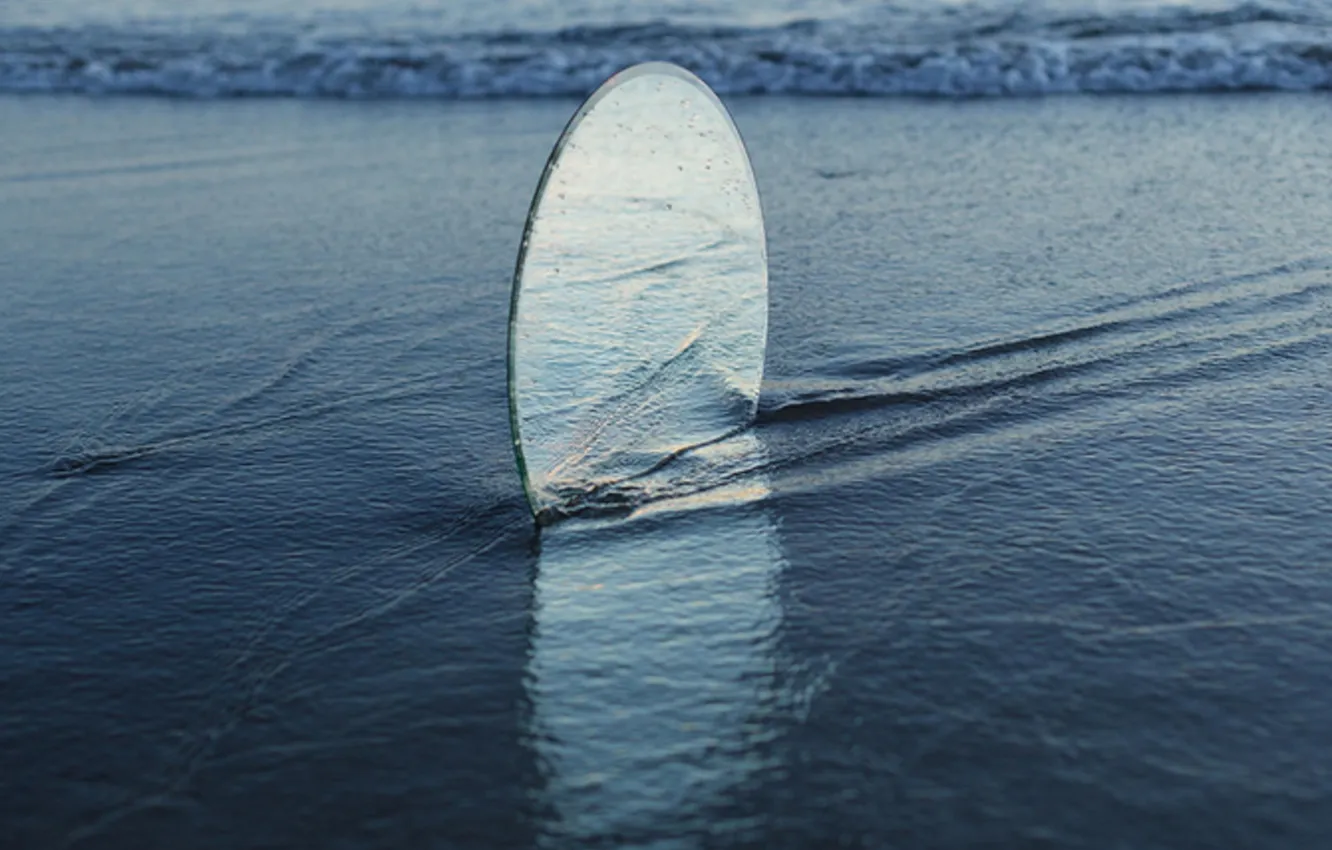 Photo wallpaper wave, water, landscape, nature, reflection, mirror