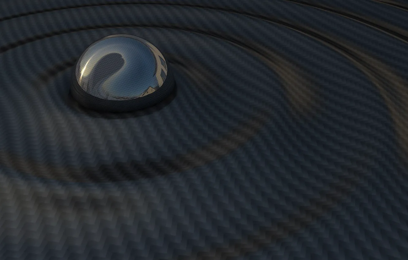 Photo wallpaper wave, dark, ball, sphere
