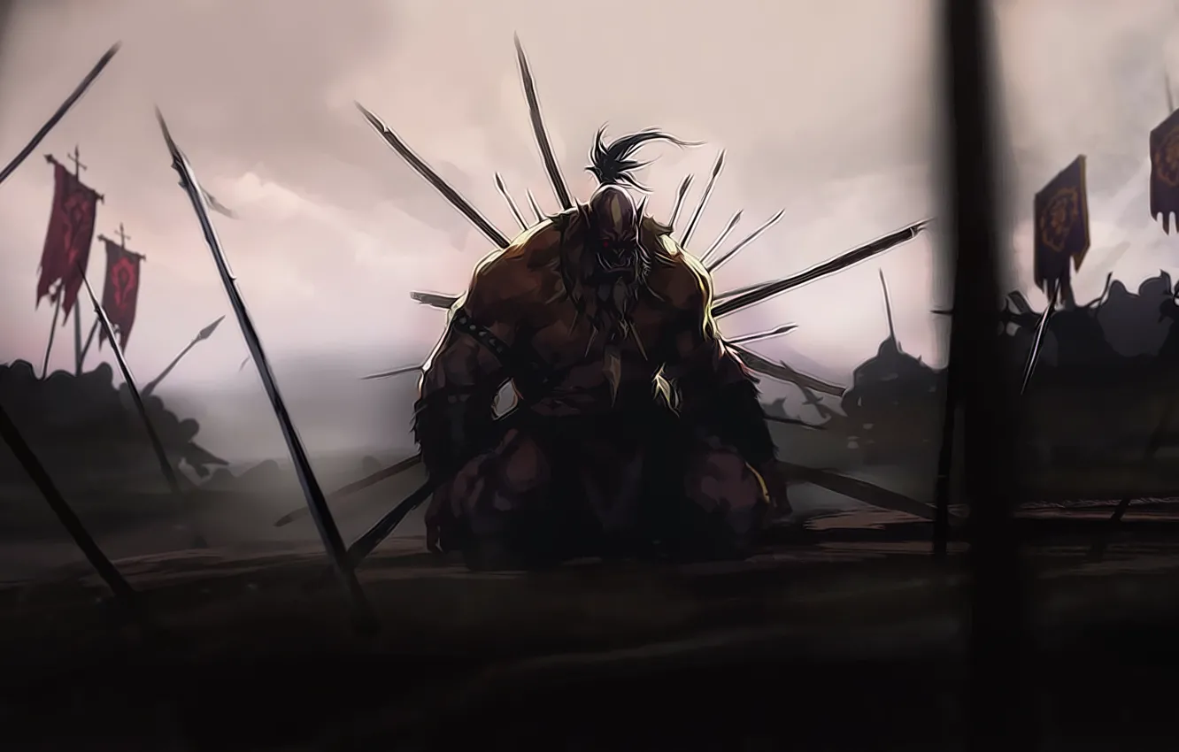 Photo wallpaper World of Warcraft, wow, ork, warlords of draenor, Blademaster
