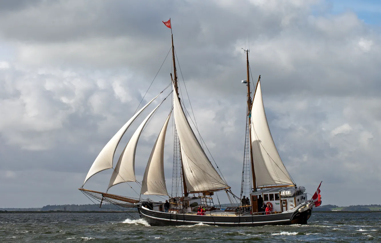 Photo wallpaper sailboat, Hjalm, galeas