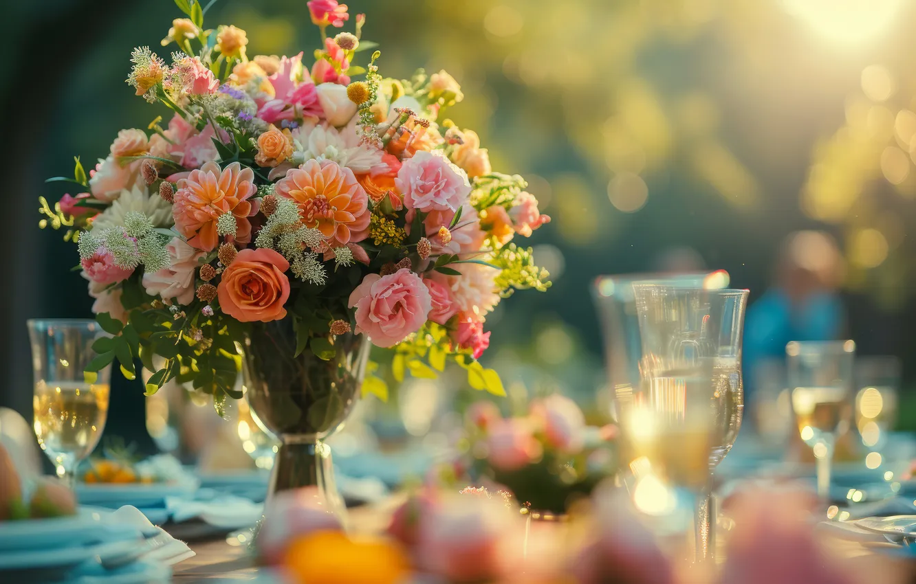Photo wallpaper flowers, birthday, holiday, roses, bouquet, Valentine's day, March 8, Mother's day