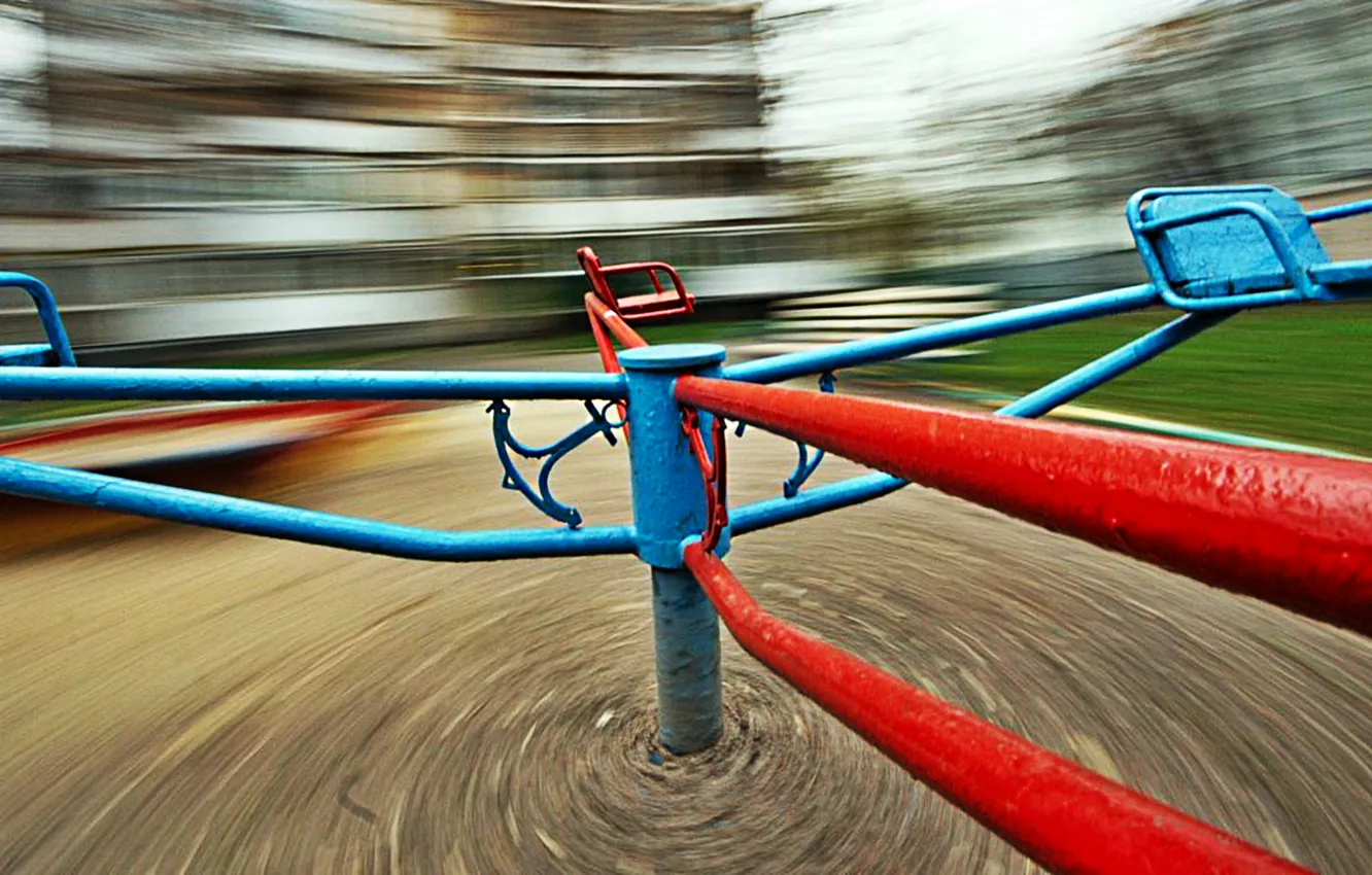 Photo wallpaper childhood, speed, carousel