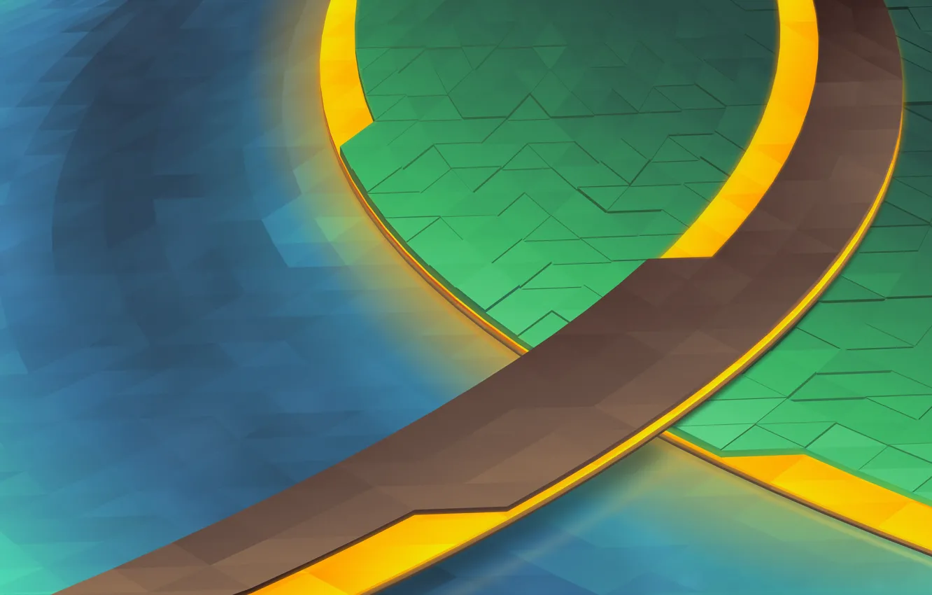 Photo wallpaper Yellow, Blue, Green, Line, Abstraction, KDE, Triangles, Plasma 5