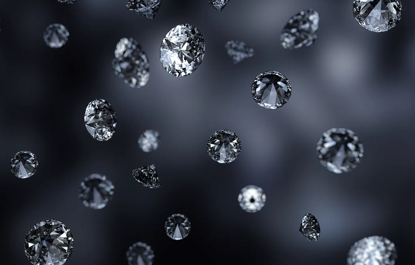 Photo wallpaper macro, diamonds, black background, macro, diamonds