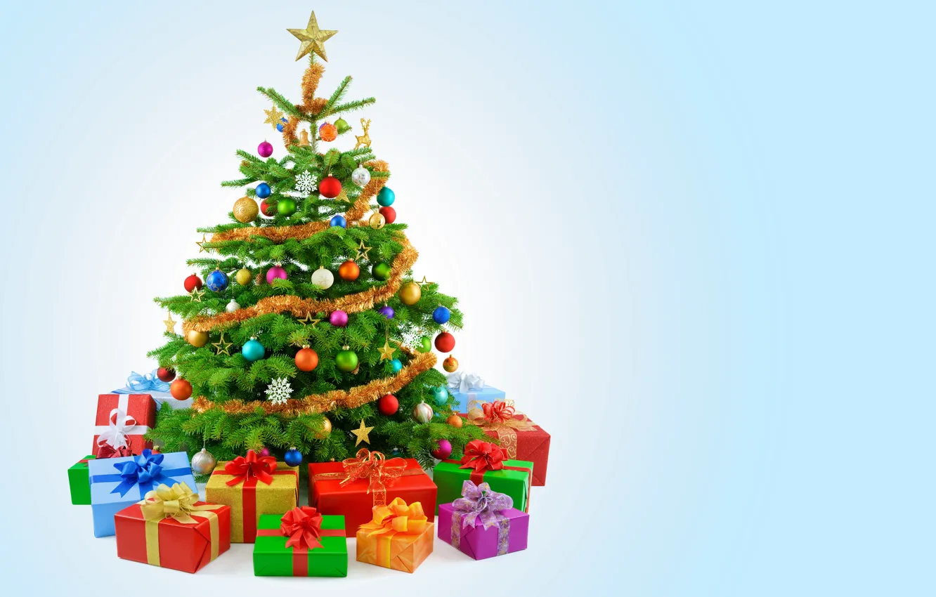 Photo wallpaper tree, New Year, Christmas, Christmas, tree, decoration, Merry