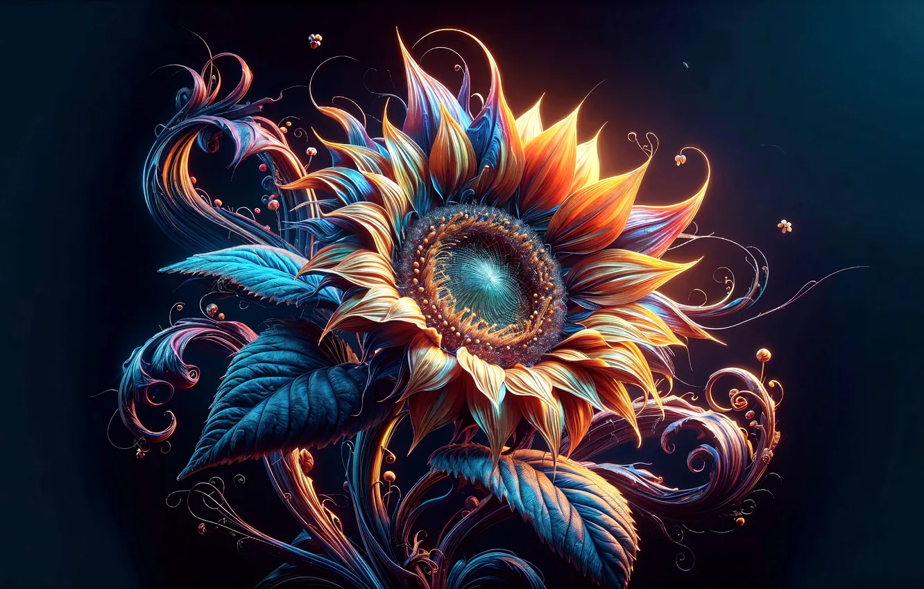 Photo wallpaper sunflowers, flowers, background