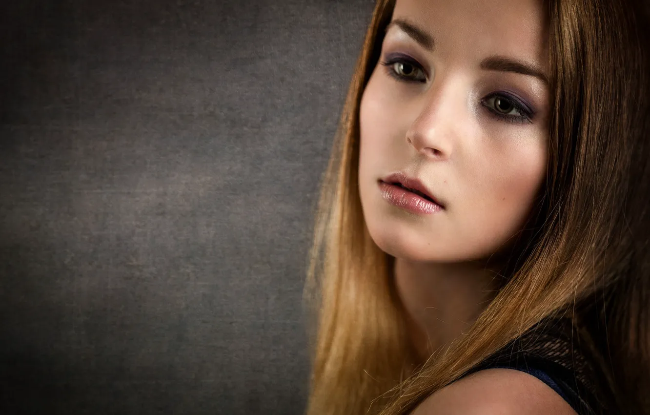 Photo wallpaper look, girl, face, portrait, makeup, brown hair, Siegart from Schlichting