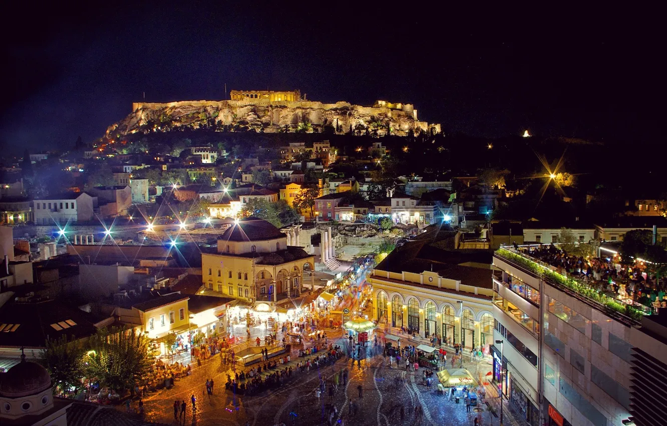 Photo wallpaper night, Greece, night, Greece, Athens, Athens