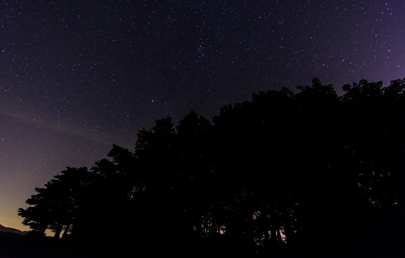 Photo wallpaper space, stars, night, space, silhouette