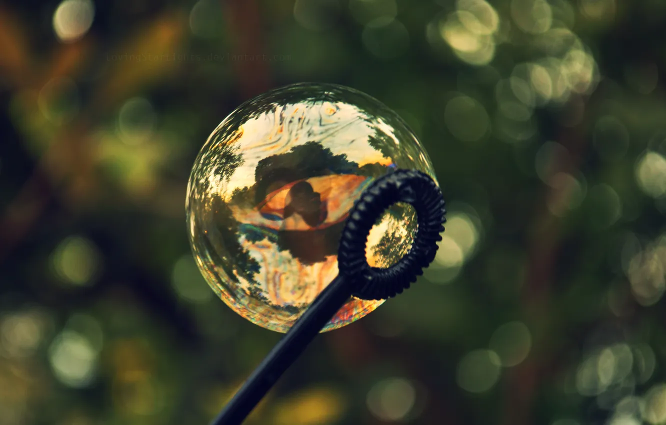 Photo wallpaper bubble, wand, soap