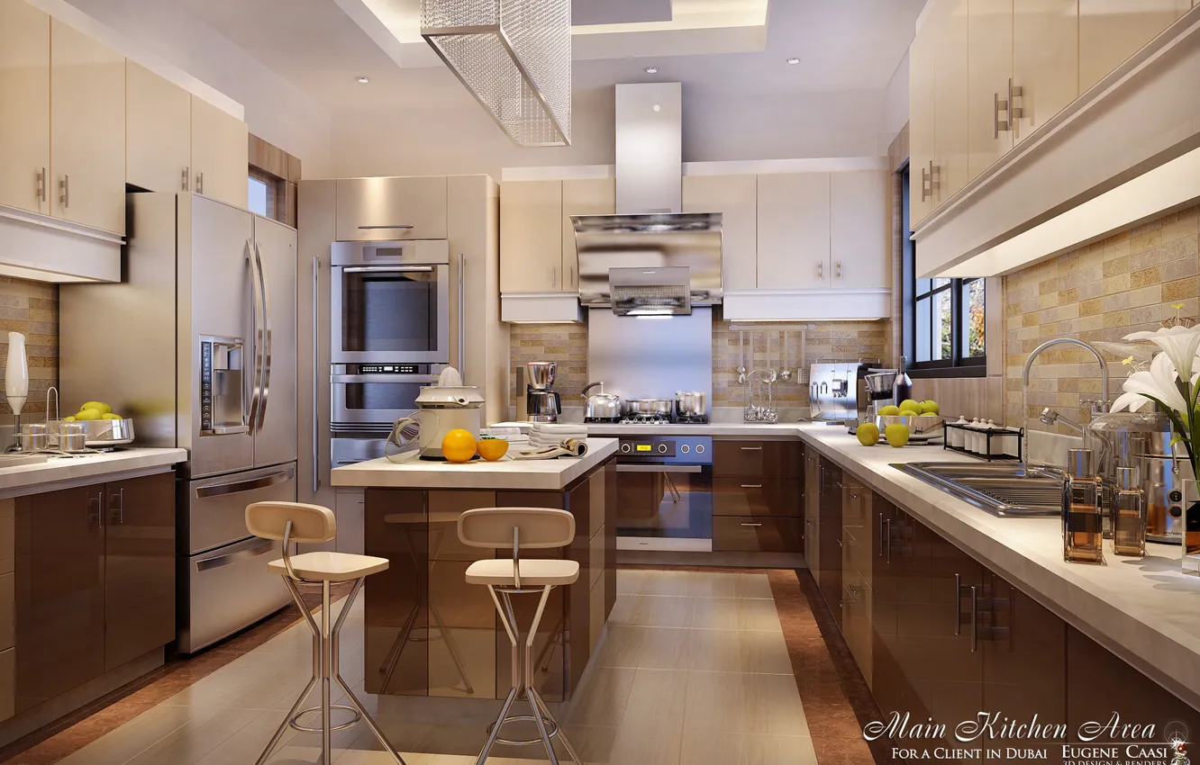 Photo wallpaper table, chair, kitchen, the room, MAIN KITCHEN AREA