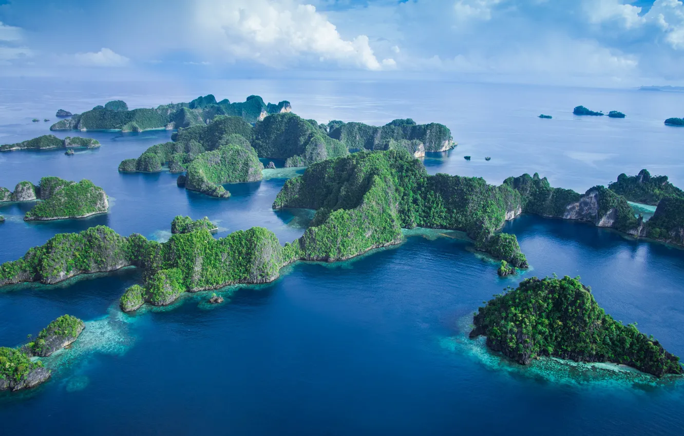Photo wallpaper sea, island, Indonesia, archipelago