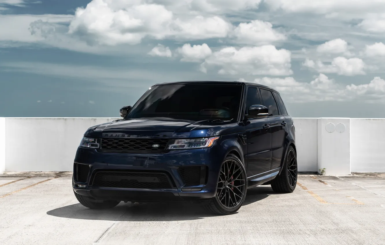 Photo wallpaper Range Rover, blue, cloud, parking, Ranger Rover Sport