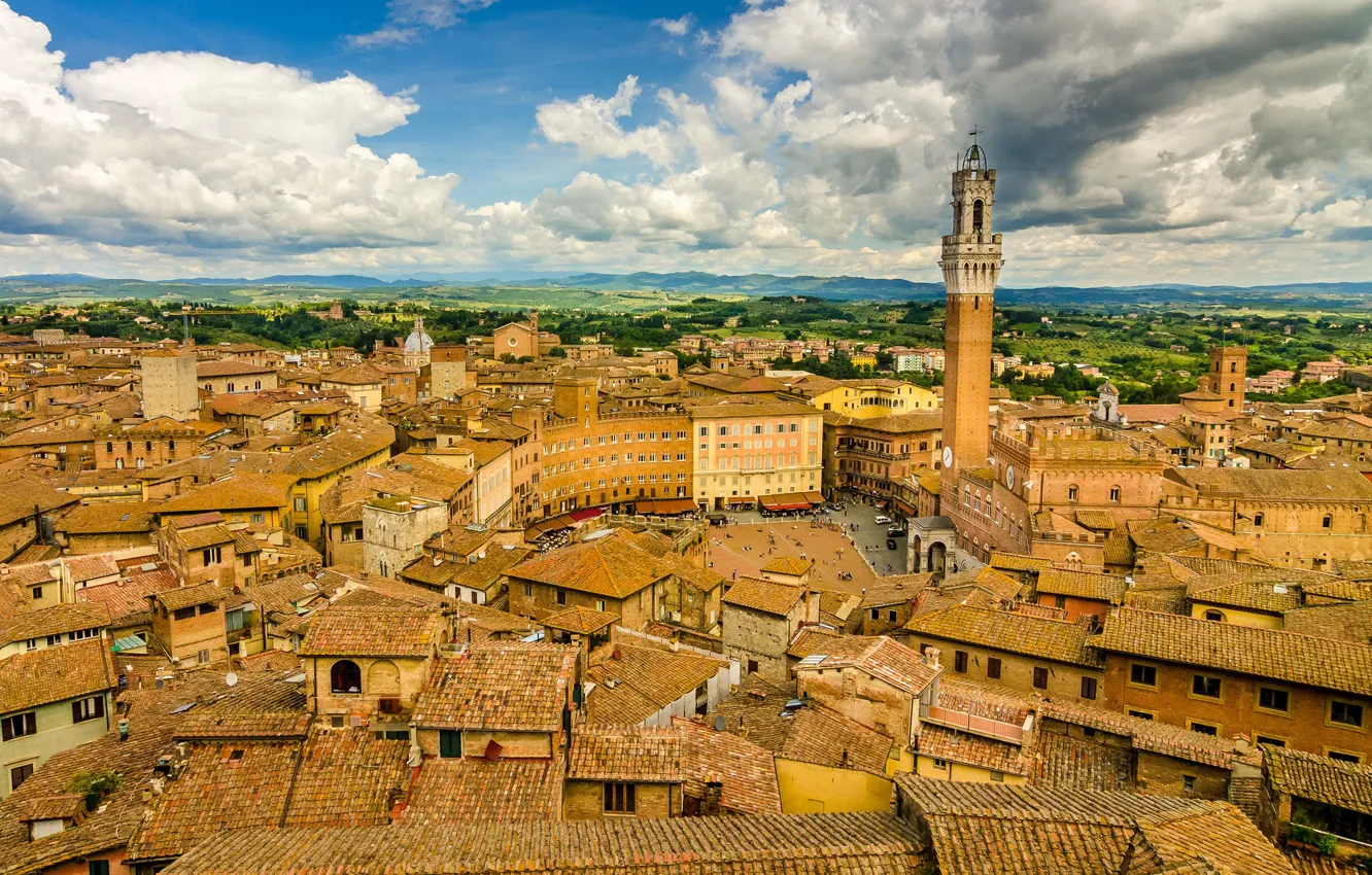 Photo wallpaper roof, building, Italy, panorama, Italy, Tuscany, Tuscany, Siena