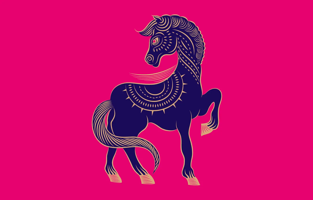 Photo wallpaper horse, zodiac, Zune