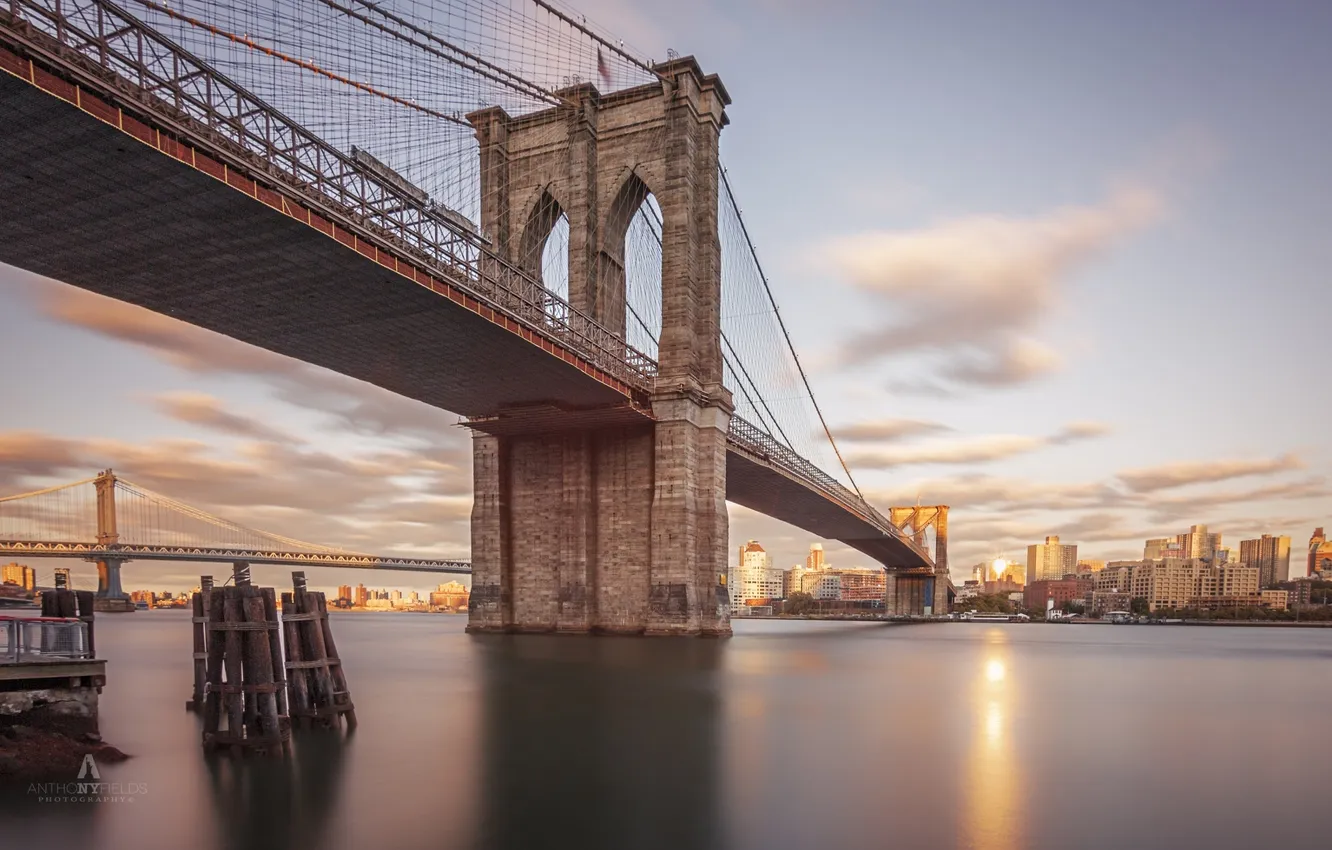 Photo wallpaper bridge, the city, Strait, USA