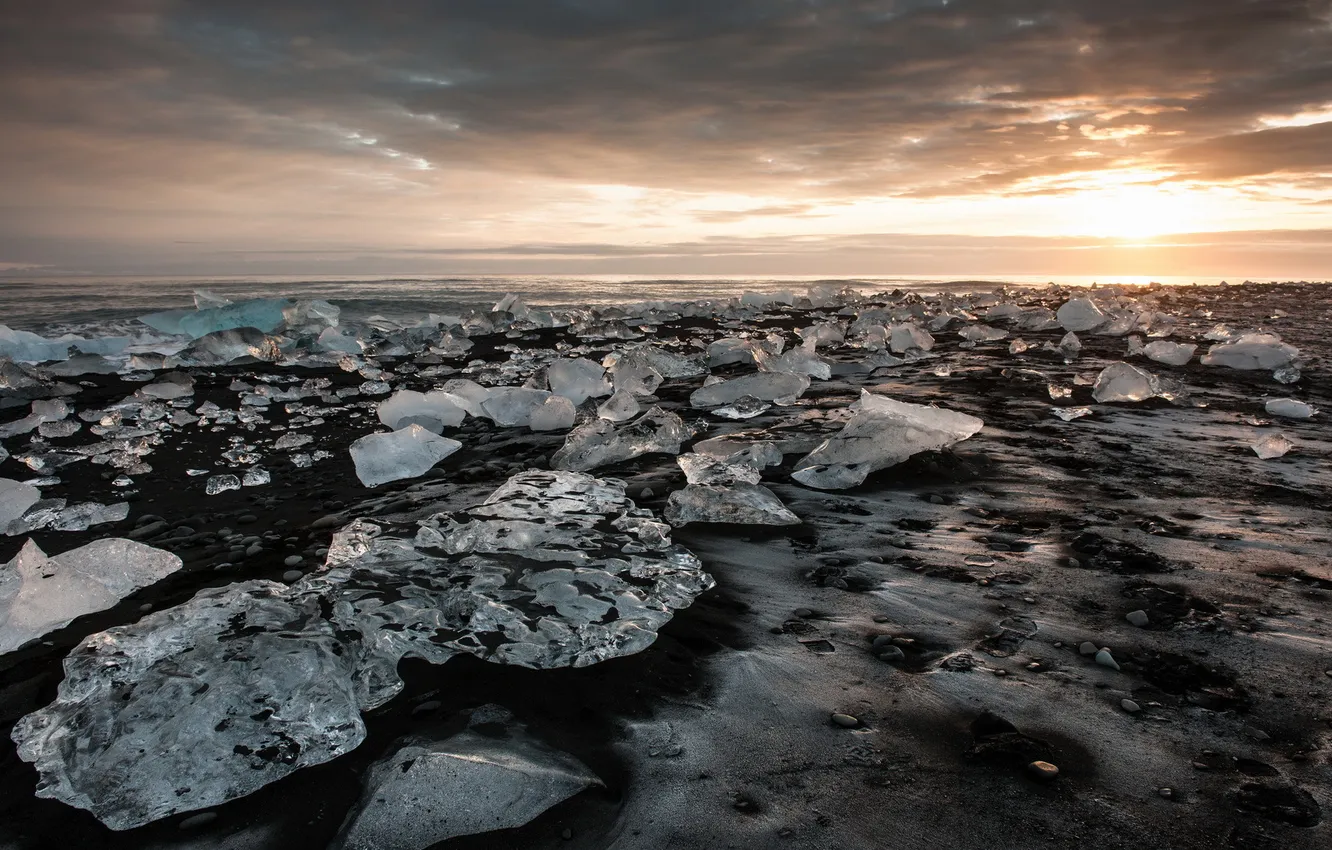 Photo wallpaper ice, sea, landscape