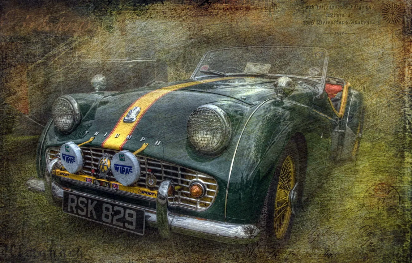Photo wallpaper machine, style, background, Triumph TR 4