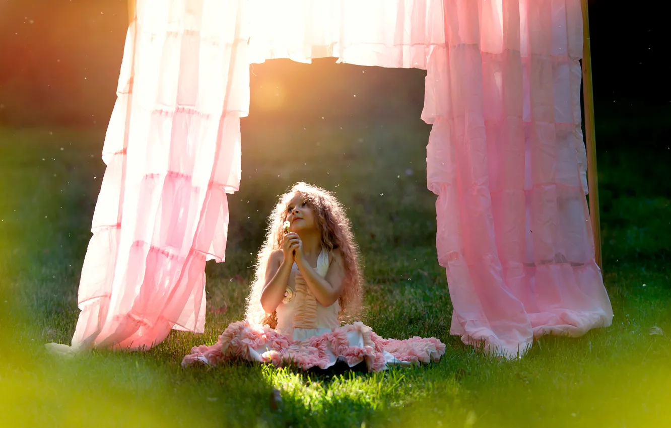 Photo wallpaper dress, girl, child photography, Dreamer