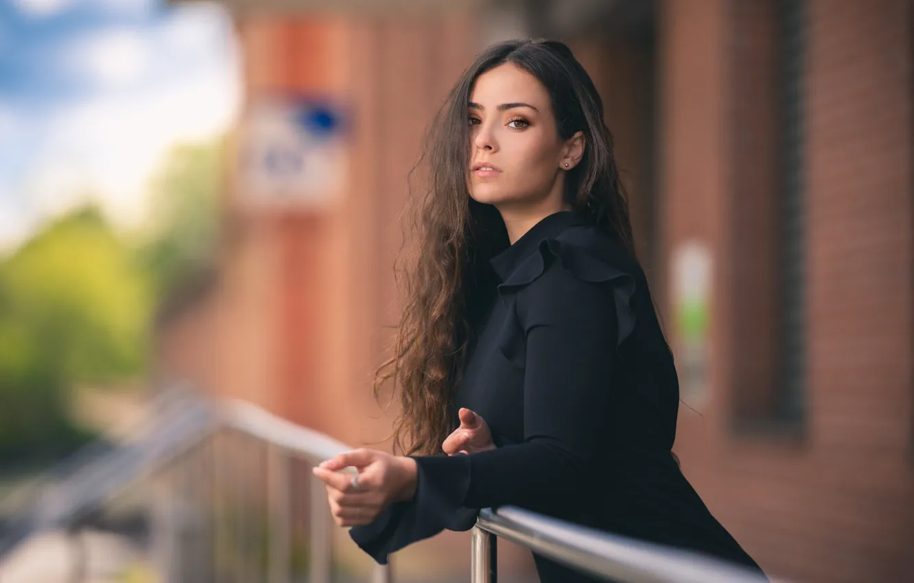 Photo wallpaper look, girl, pose, hair, portrait, bokeh, Claudia