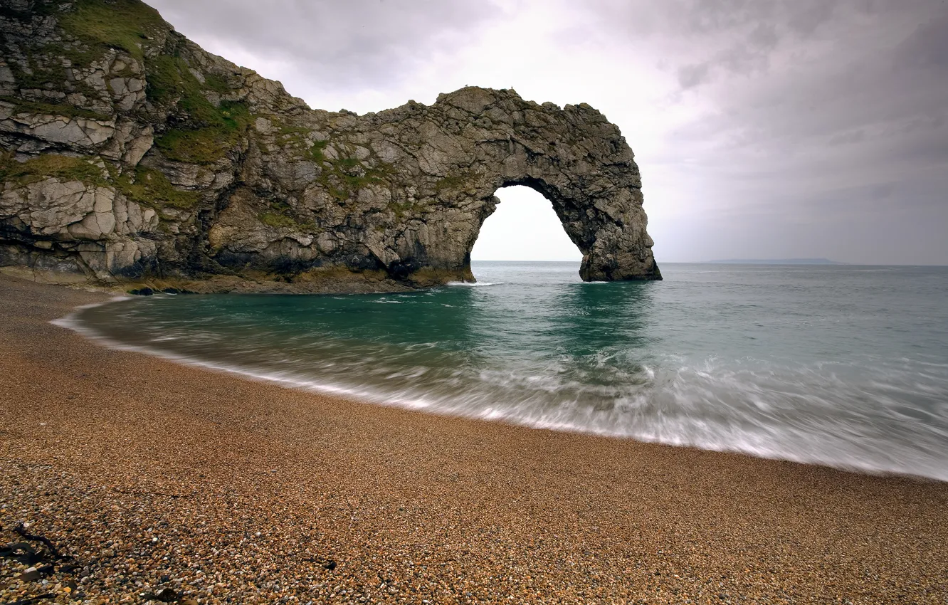 Photo wallpaper sea, pebbles, Strait, swim, rocks
