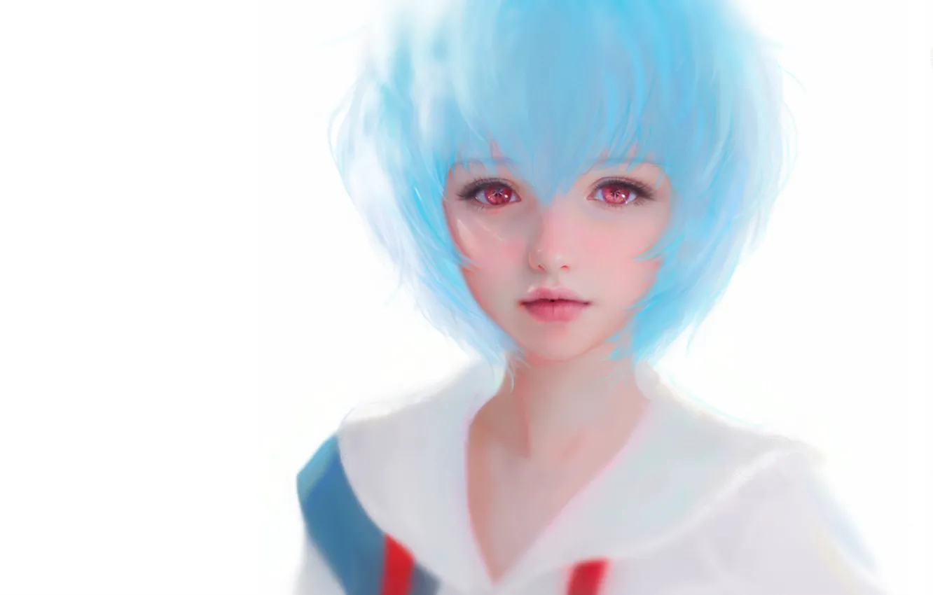 Photo wallpaper anime, art, girl, Ruoxin Zhang, rei ayanami fanart