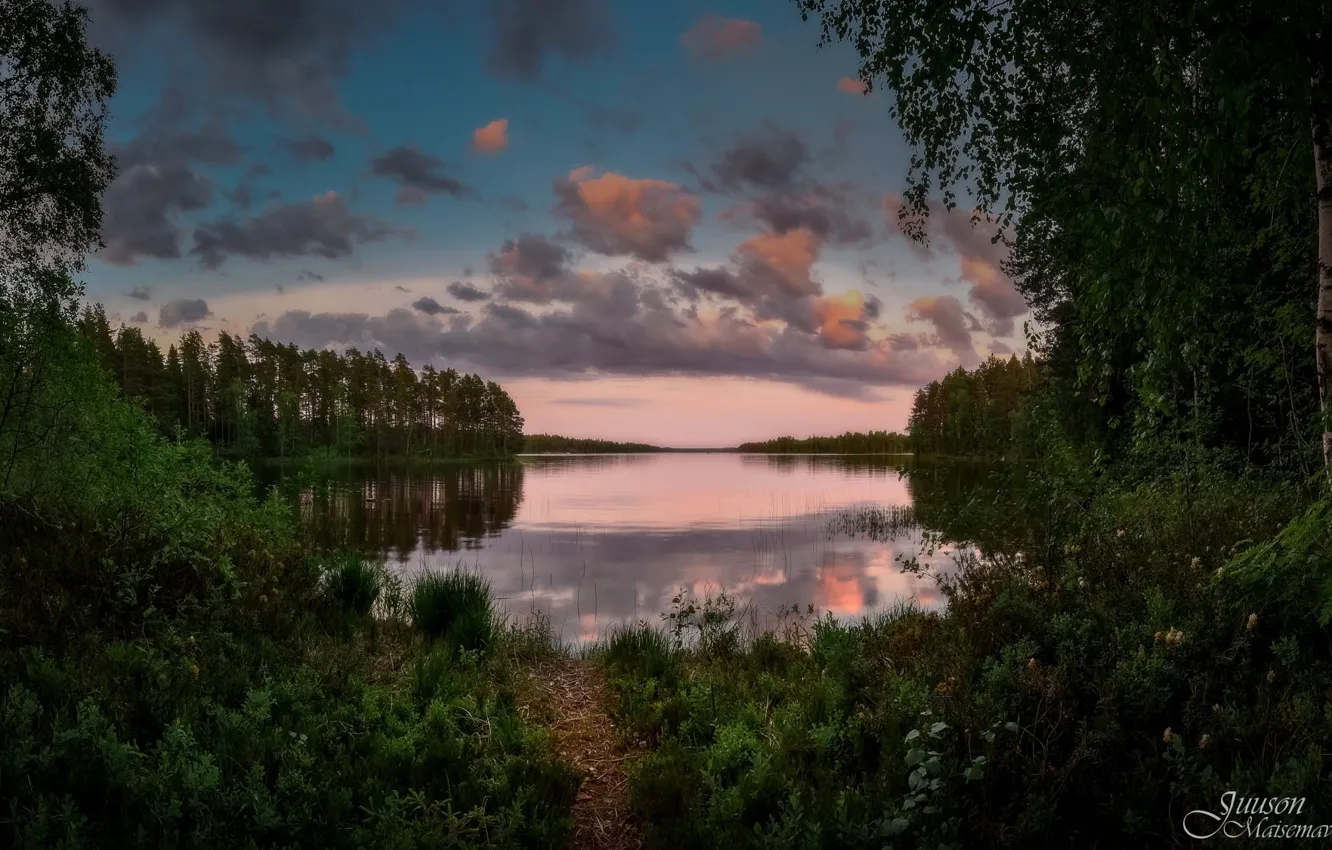 Photo wallpaper forest, the sky, lake, Finland, Finland, photographer Juuso Oikarinen, I rolled cape