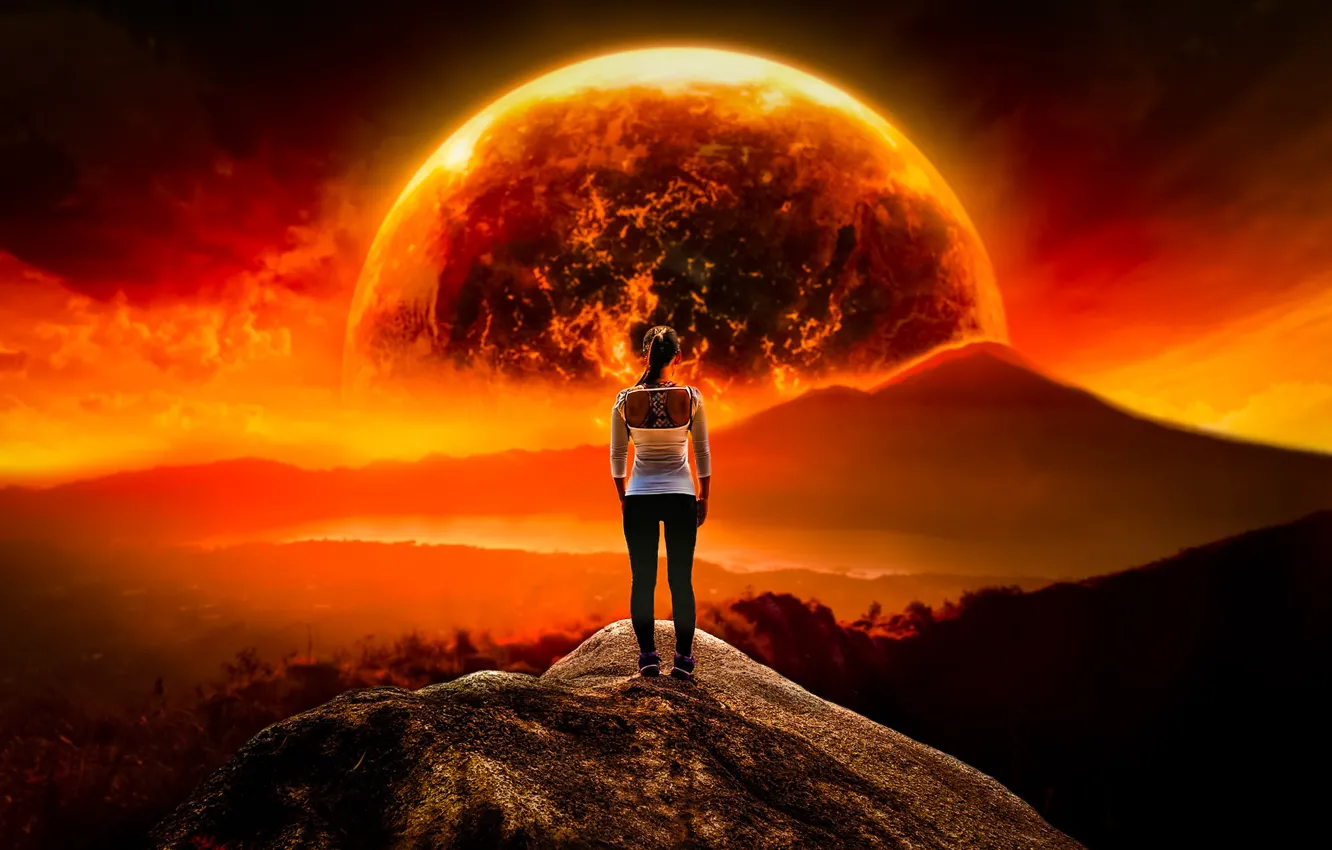 Photo wallpaper dream, light, girl, summer, fantasy, fashion, sea, nature