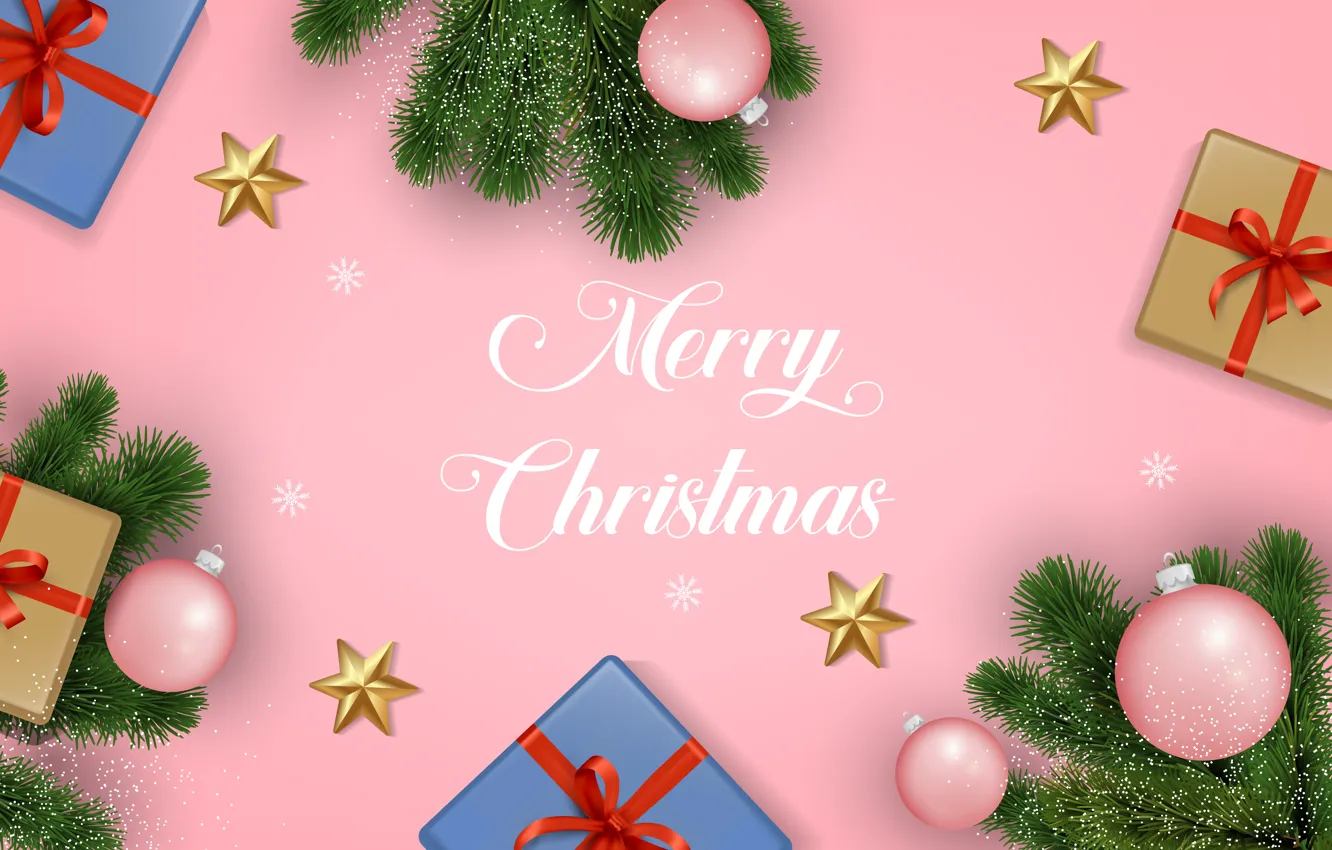 Photo wallpaper gift, Christmas, decor, holiday
