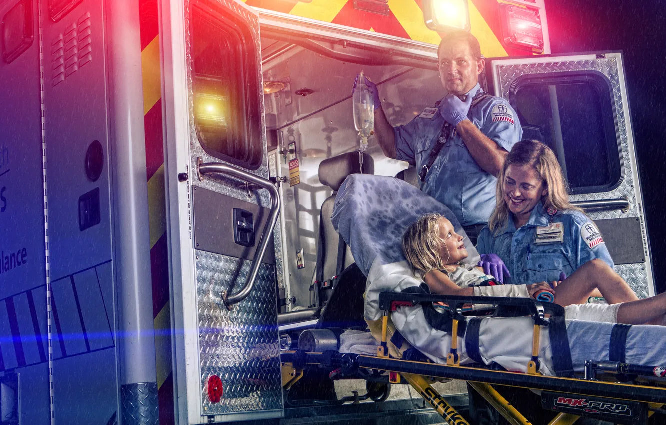 Photo wallpaper girl, ambulance, Everything WIll Be Ok, doctors