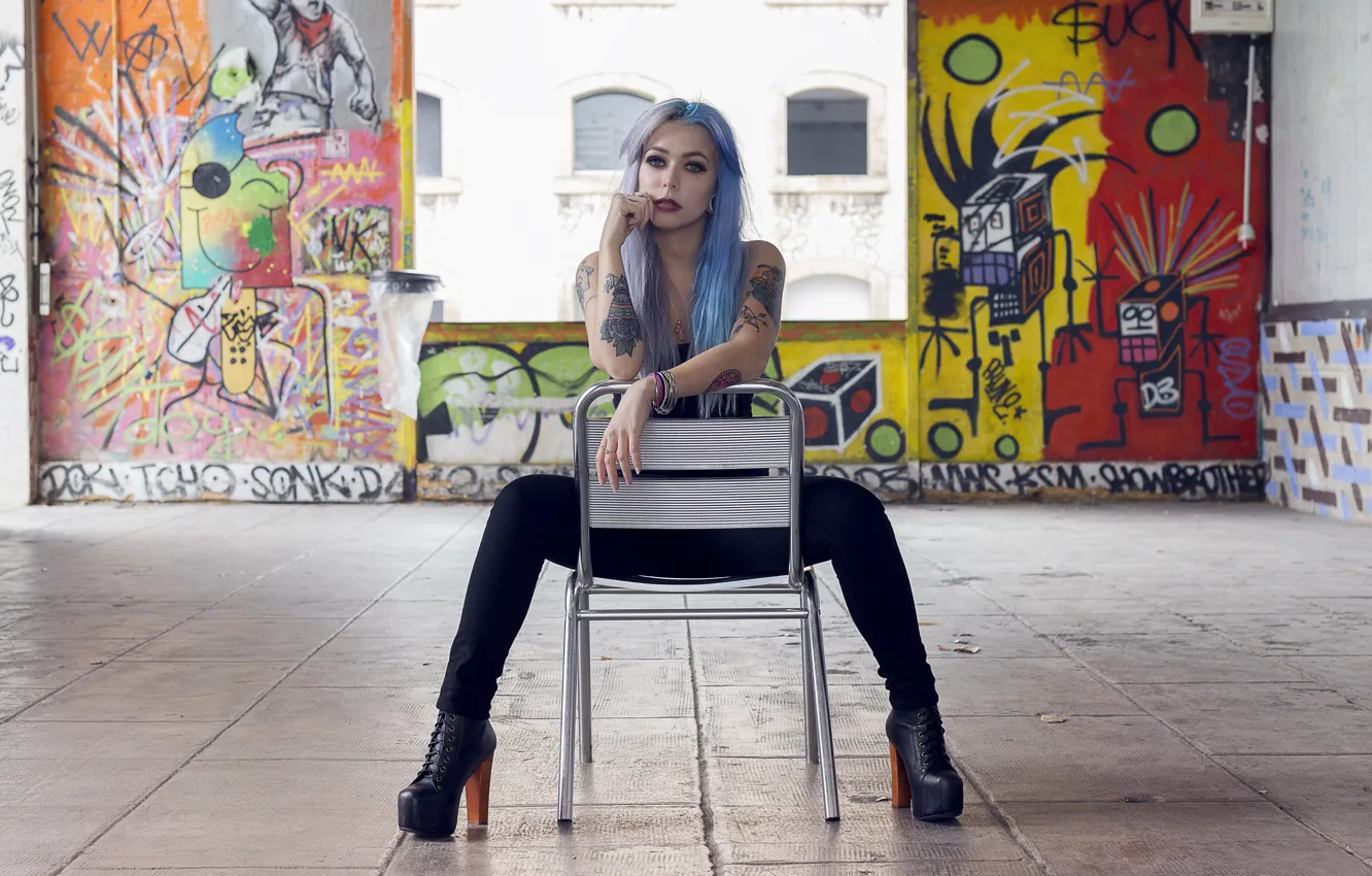 Photo wallpaper girl, tattoo, Moka Presley
