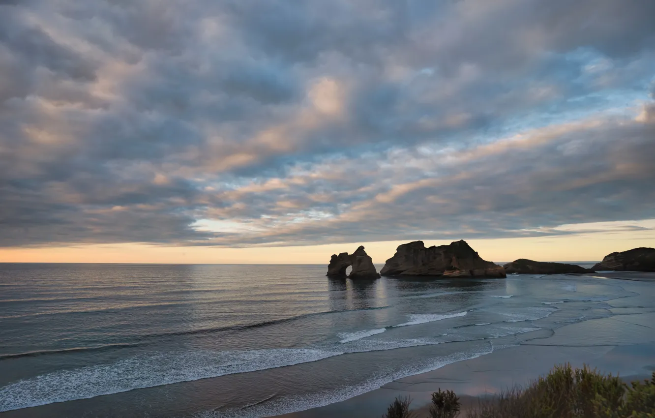 Photo wallpaper coast, New Zealand, Wharariki Beach