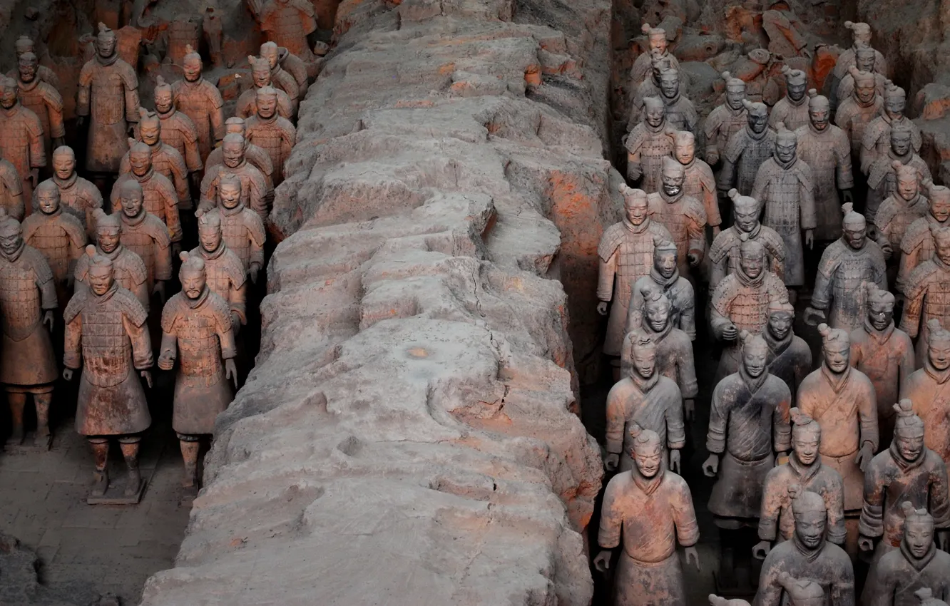 Photo wallpaper army, China, clay, terracotta army