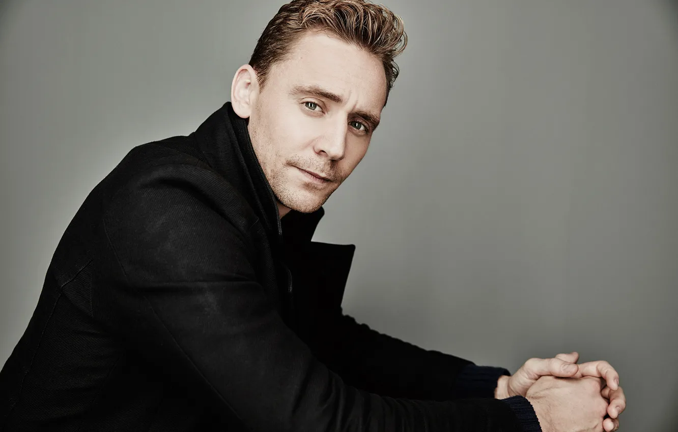 Photo wallpaper look, background, portrait, jacket, actor, photoshoot, Tom Hiddleston, Tom Hiddleston
