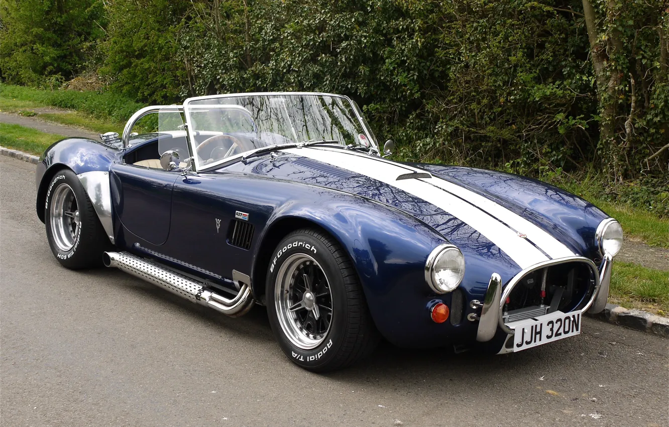 Photo wallpaper roadside, shrub, trees., AC-Cobra-Replica