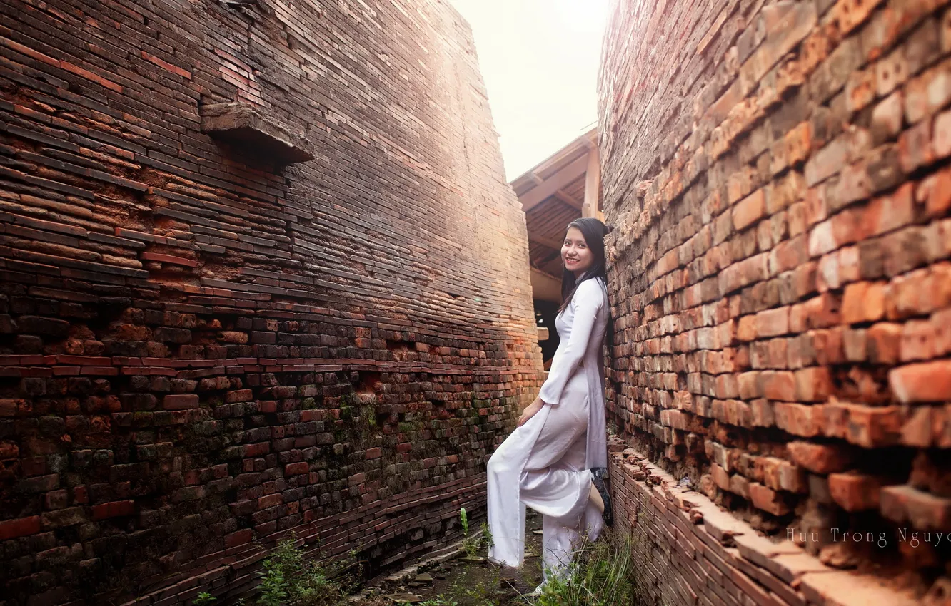 Photo wallpaper girl, background, Asian