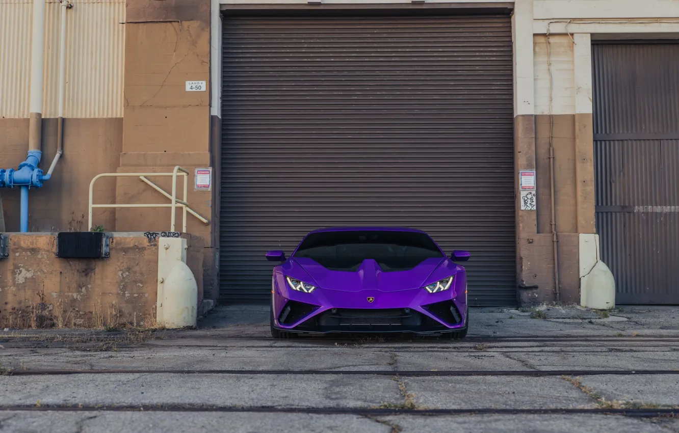 Photo wallpaper Lamborghini, Purple, Face, VAG, Huracan, Sight