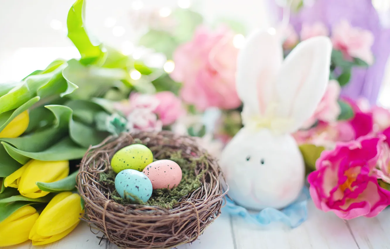 Photo wallpaper holiday, eggs, Easter, Bunny