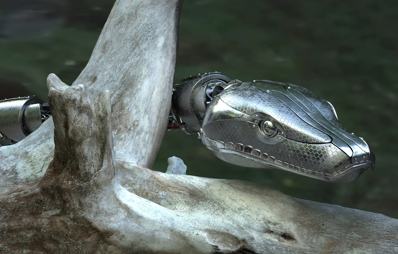 Photo wallpaper snake, snag, RoboSnake