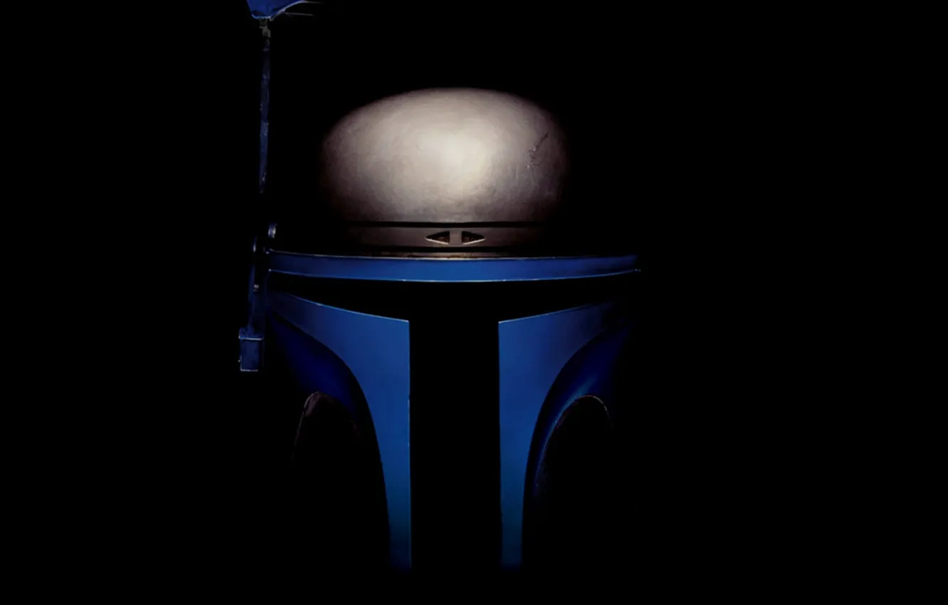 Photo wallpaper Star Wars, helmet, black background, Bounty Hunter, black background, pearls, Jango Fett, the bounty hunter
