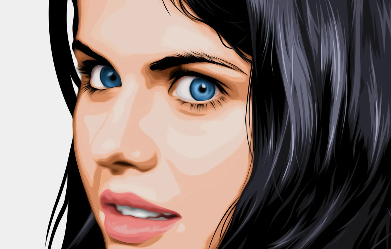 Photo wallpaper face, rendering, model, actress, Alexandra Daddario, Alexandra Daddario