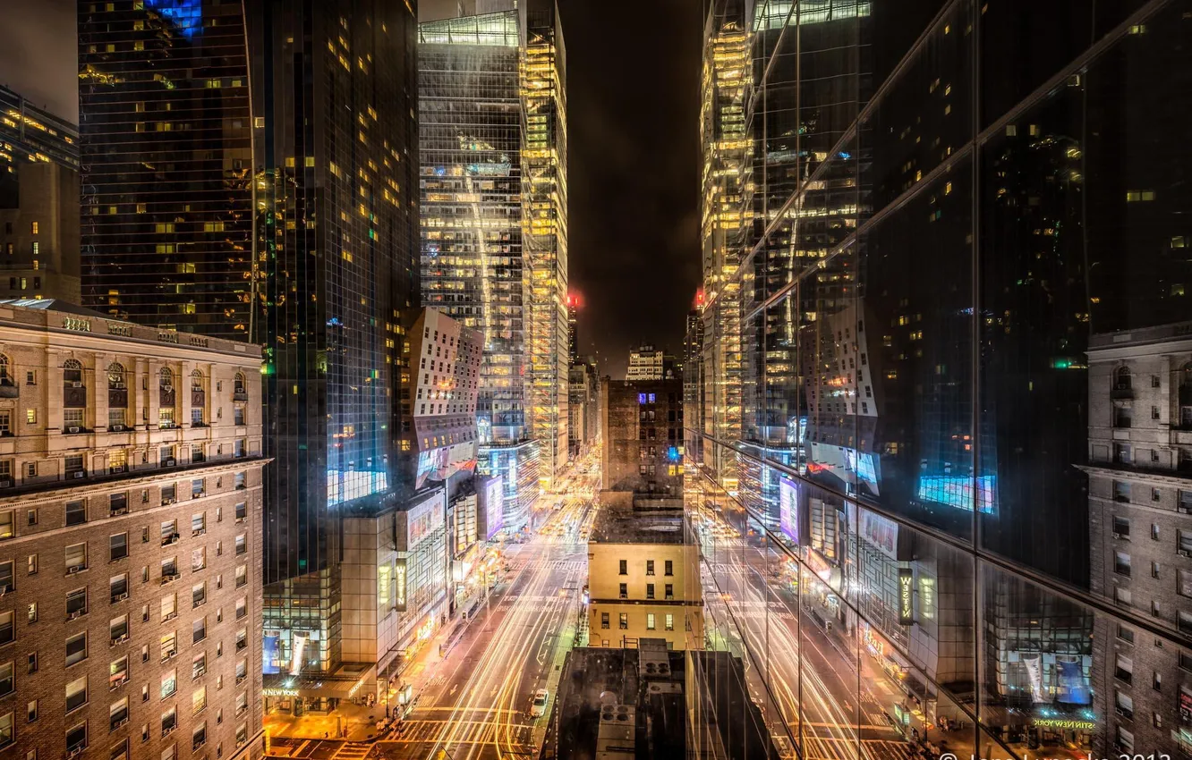 Photo wallpaper night, lights, New York, night, New York, 8th Ave