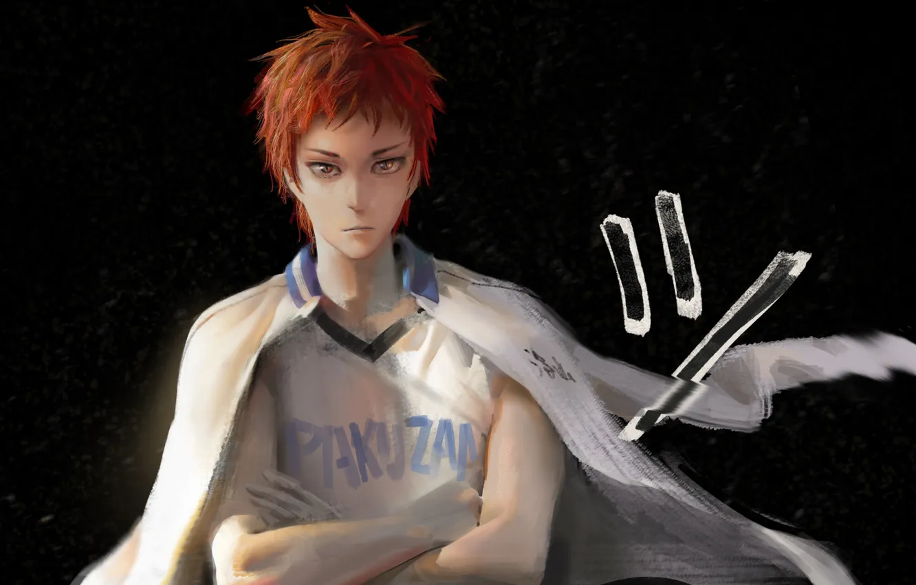 Photo wallpaper the inscription, sport, anime, art, guy, Akashi Seijuurou, No Basuan of the kur, tuoyaner