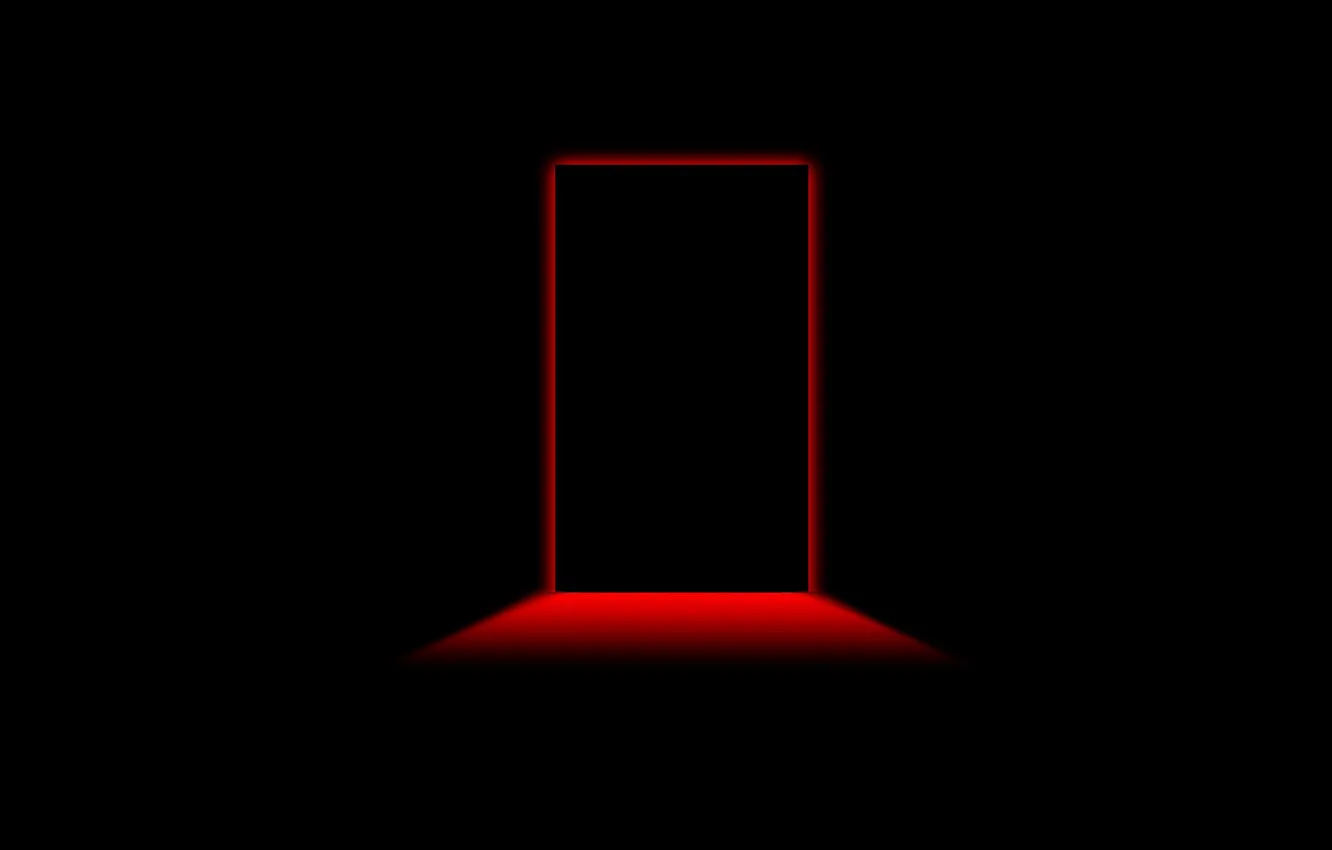 Photo wallpaper light, red, glow, the door