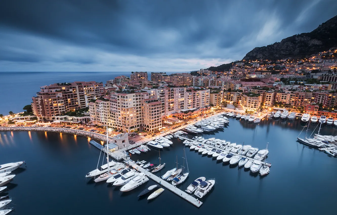 Photo wallpaper sea, building, home, Bay, yacht, Monaco, The Ligurian sea, harbour