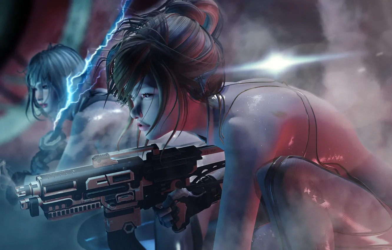 Photo wallpaper combat, Cyberpunk, Instinct