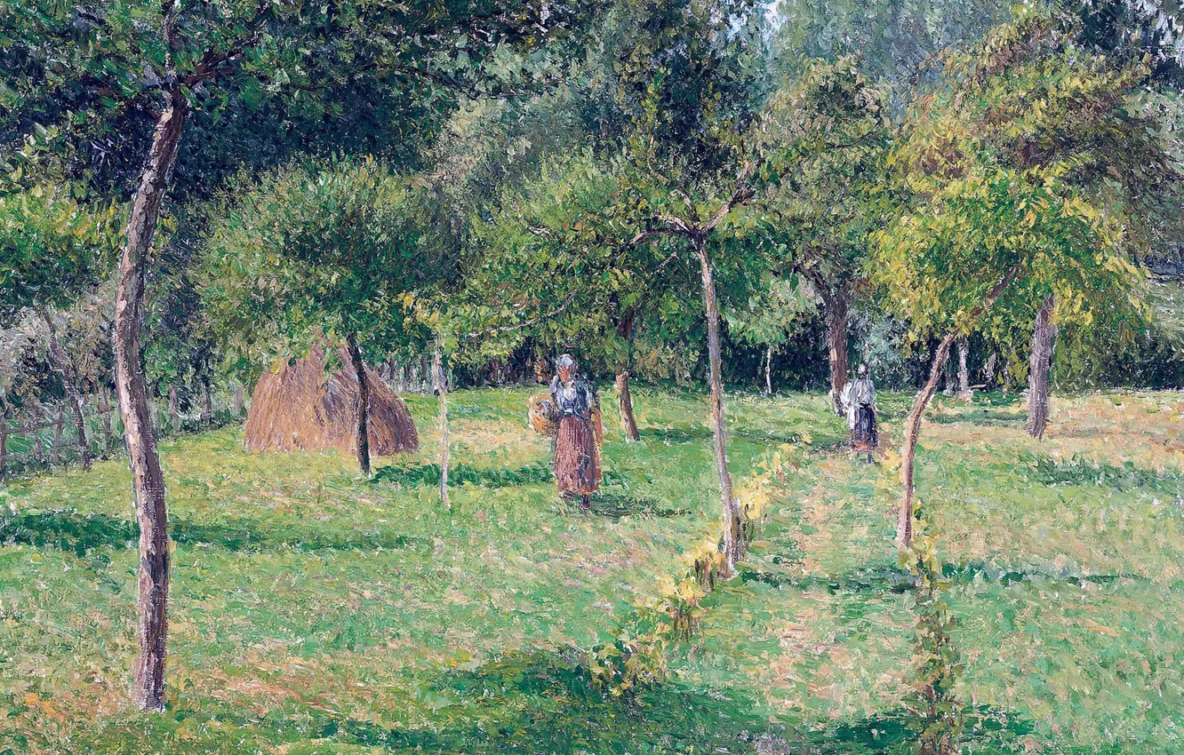 Photo wallpaper landscape, picture, Camille Pissarro, Field at Eragny